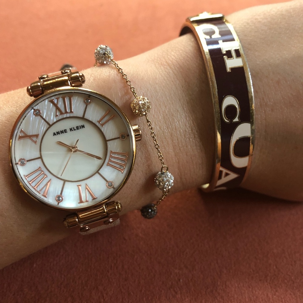 Coach enamel gold gone bangle